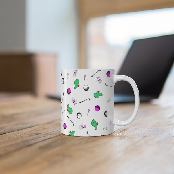 Golf Print Ceramic Mug 11oz