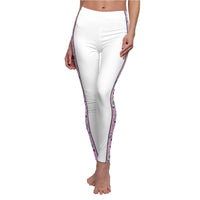 Comfy & Unique Signature Pink Golf Stripe Women's Casual Leggings